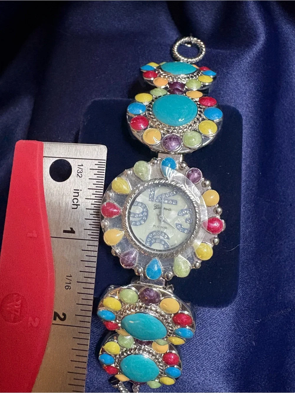 Watch Geneva Multi-Color Resin Bracelet  Southwestern Inspired Toggle Clasp